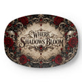 Where Shadows Bloom 10" × 14" Serving Platter – Elegant Gothic Collection | Kraven Raven Designs