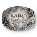 Rare Beauty Fearless Soul 10" × 14" Serving Platter – Snow Leopard Collection | Kraven Raven Designs