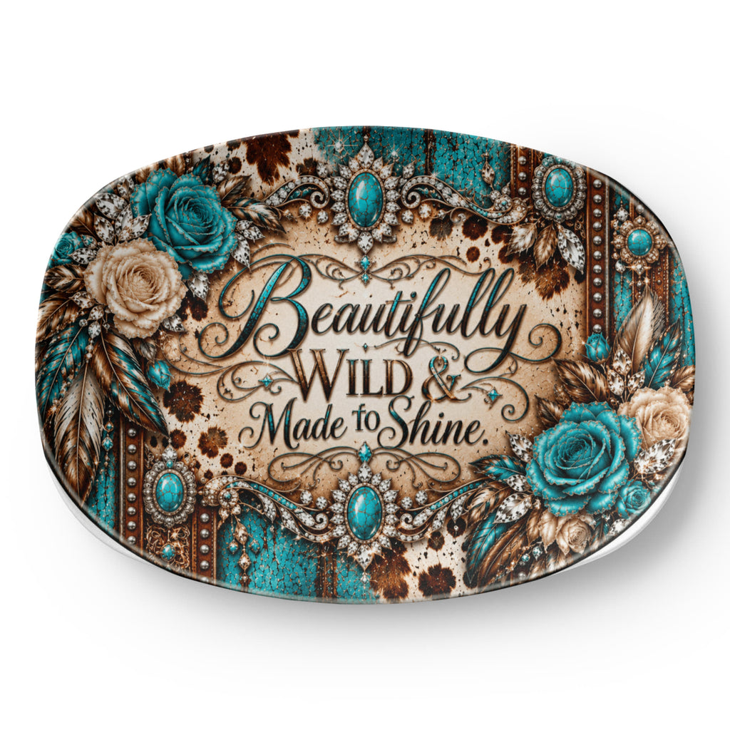 Beautifully Wild & Made to Shine 10" × 14" Serving Platter – Dust & Diamonds Collection | Kraven Raven Designs