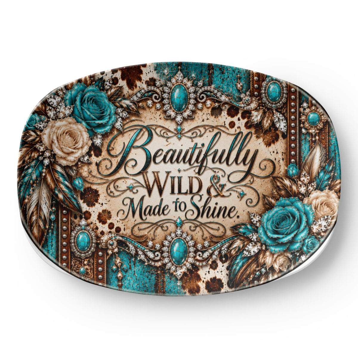 Beautifully Wild & Made to Shine 10" × 14" Serving Platter – Dust & Diamonds Collection | Kraven Raven Designs