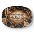 When Darkness Falls, The Magic Shines 10" × 14" Serving Platter – Champagne After Dark Collection | Kraven Raven Designs