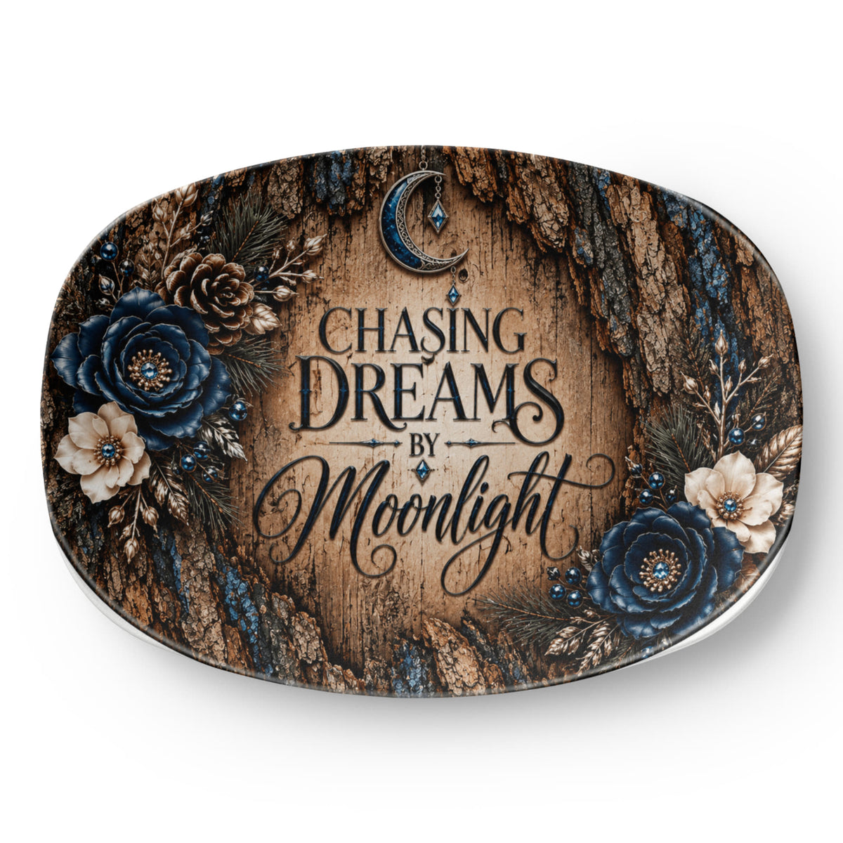 Chasing Dreams by Moonlight 10" × 14" Serving Platter – Moonlit Timber Collection | Kraven Raven Designs