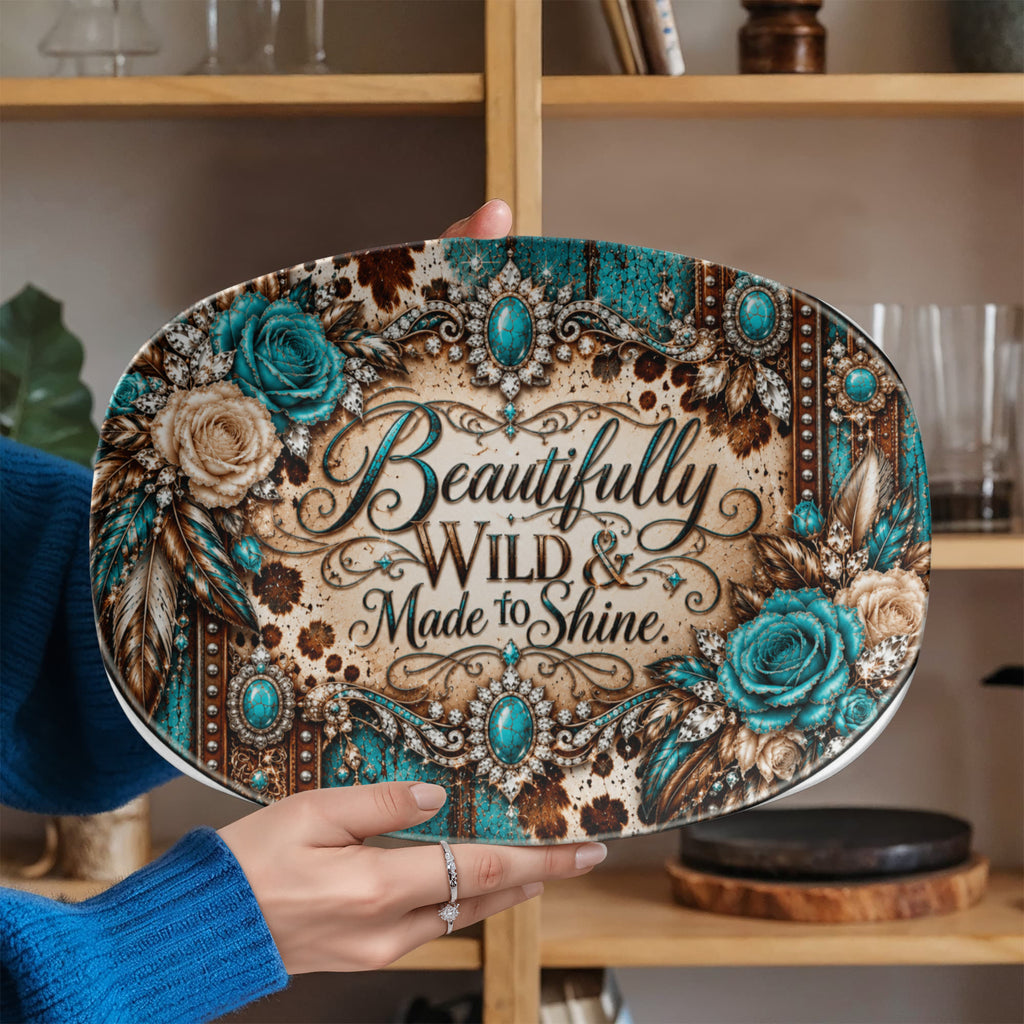 Beautifully Wild & Made to Shine 10" × 14" Serving Platter – Dust & Diamonds Collection | Kraven Raven Designs