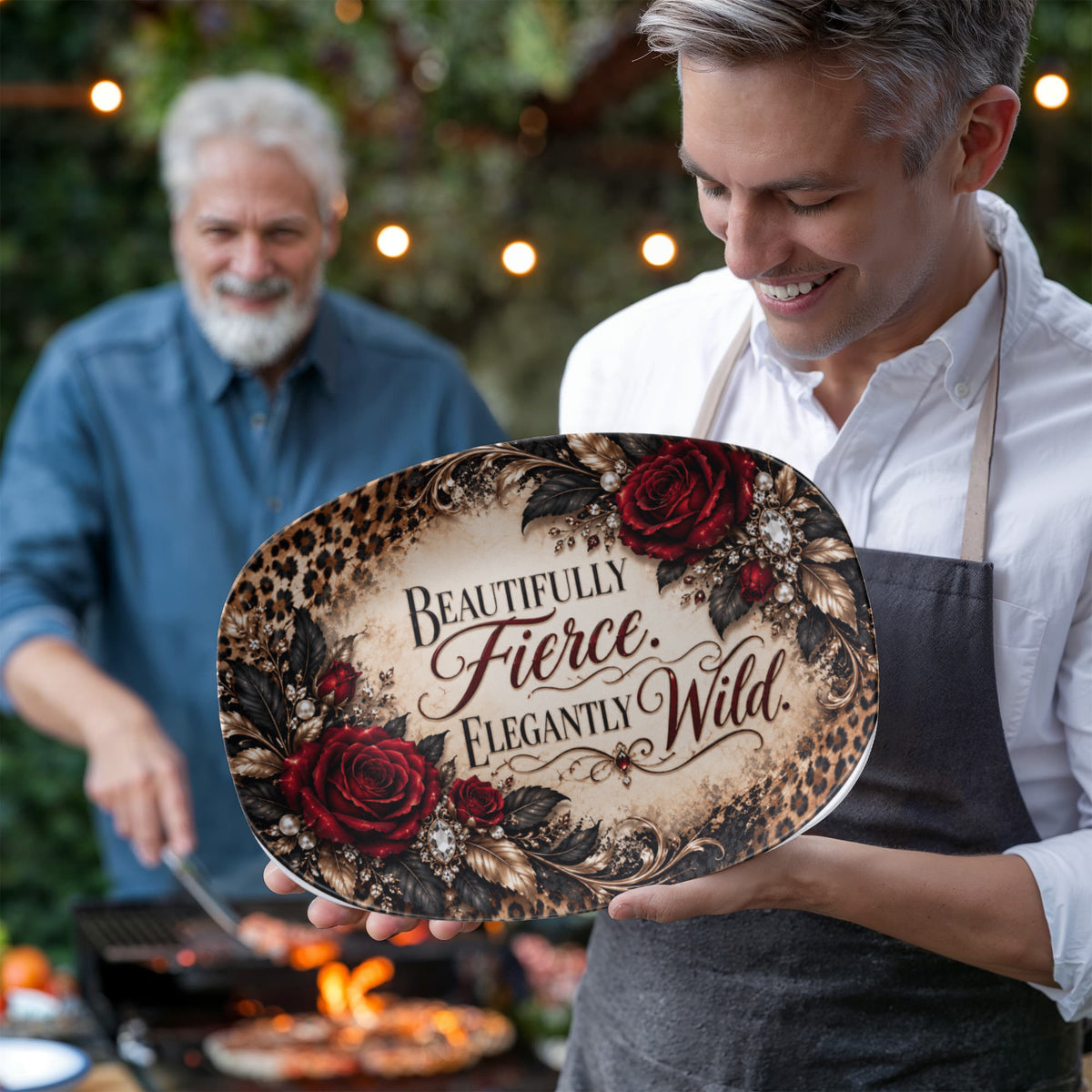 Beautifully Fierce Elegantly Wild 10" × 14" Serving Platter – Wildly in Love Collection | Kraven Raven Designs