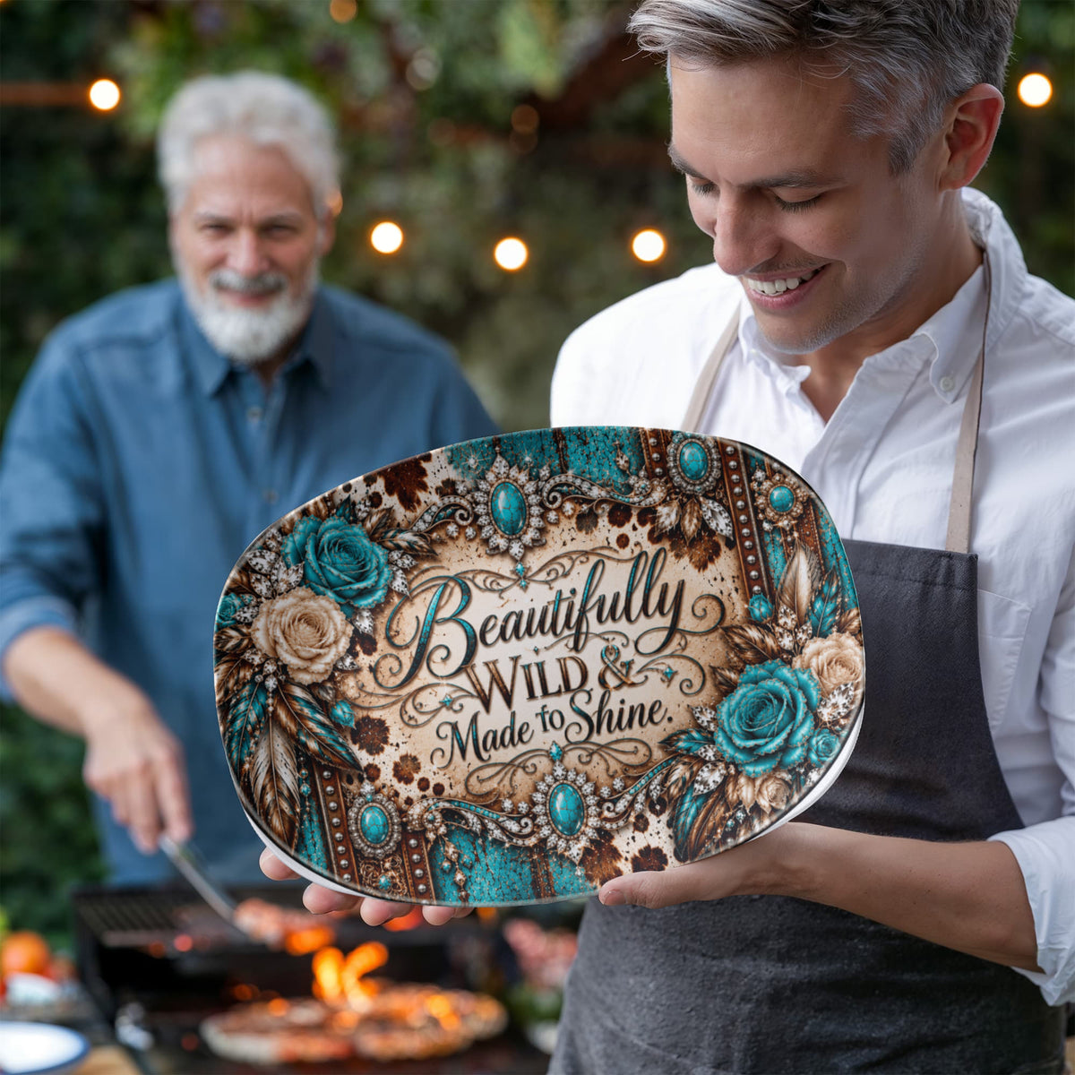 Beautifully Wild & Made to Shine 10" × 14" Serving Platter – Dust & Diamonds Collection | Kraven Raven Designs