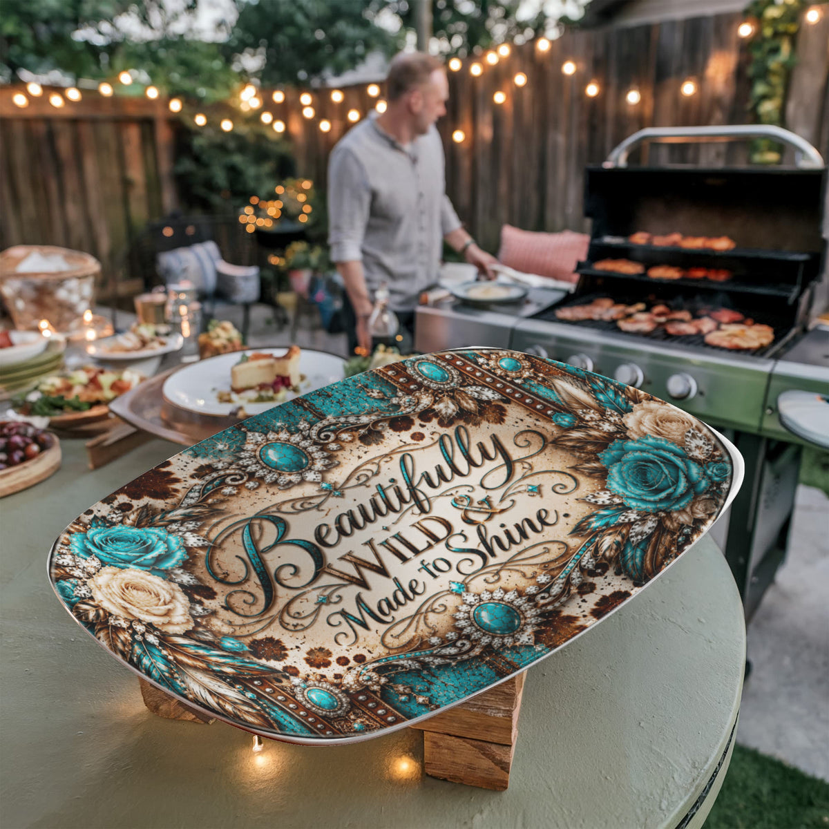 Beautifully Wild & Made to Shine 10" × 14" Serving Platter – Dust & Diamonds Collection | Kraven Raven Designs