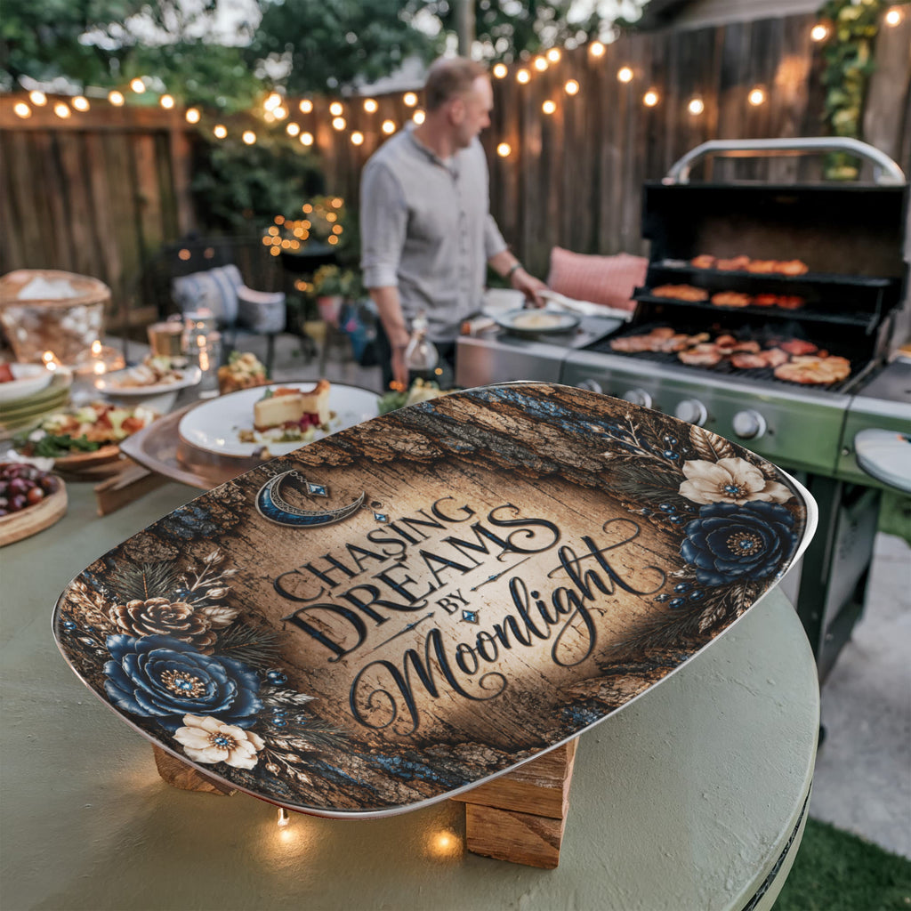 Chasing Dreams by Moonlight 10" × 14" Serving Platter – Moonlit Timber Collection | Kraven Raven Designs