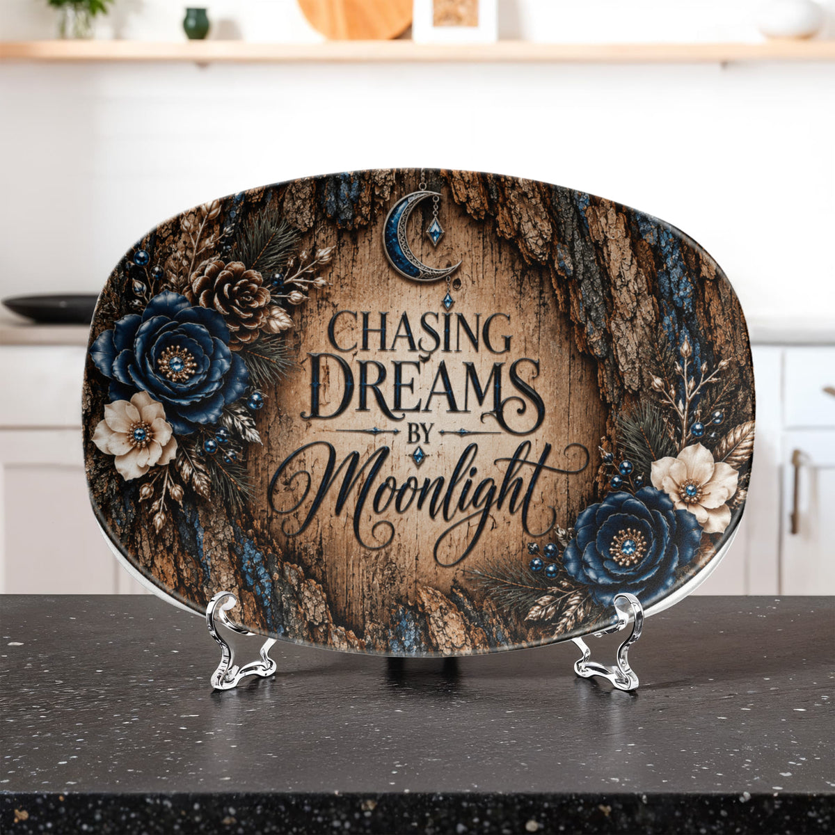 Chasing Dreams by Moonlight 10" × 14" Serving Platter – Moonlit Timber Collection | Kraven Raven Designs
