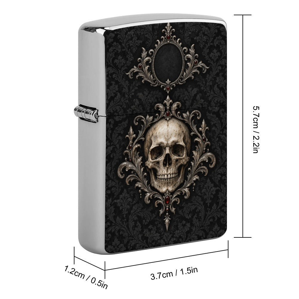 Elegant Gothic Skull Lighter Casing — Kraven Raven Men’s Collection