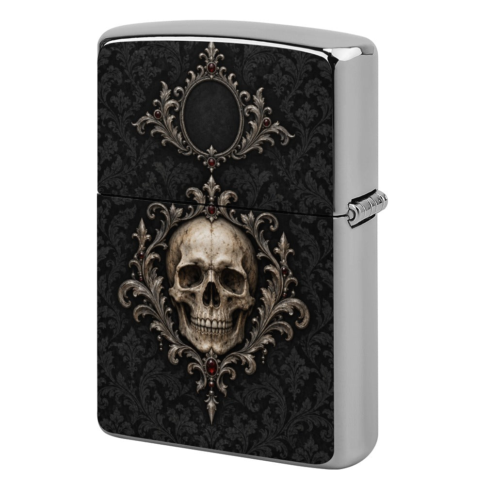 Elegant Gothic Skull Lighter Casing — Kraven Raven Men’s Collection